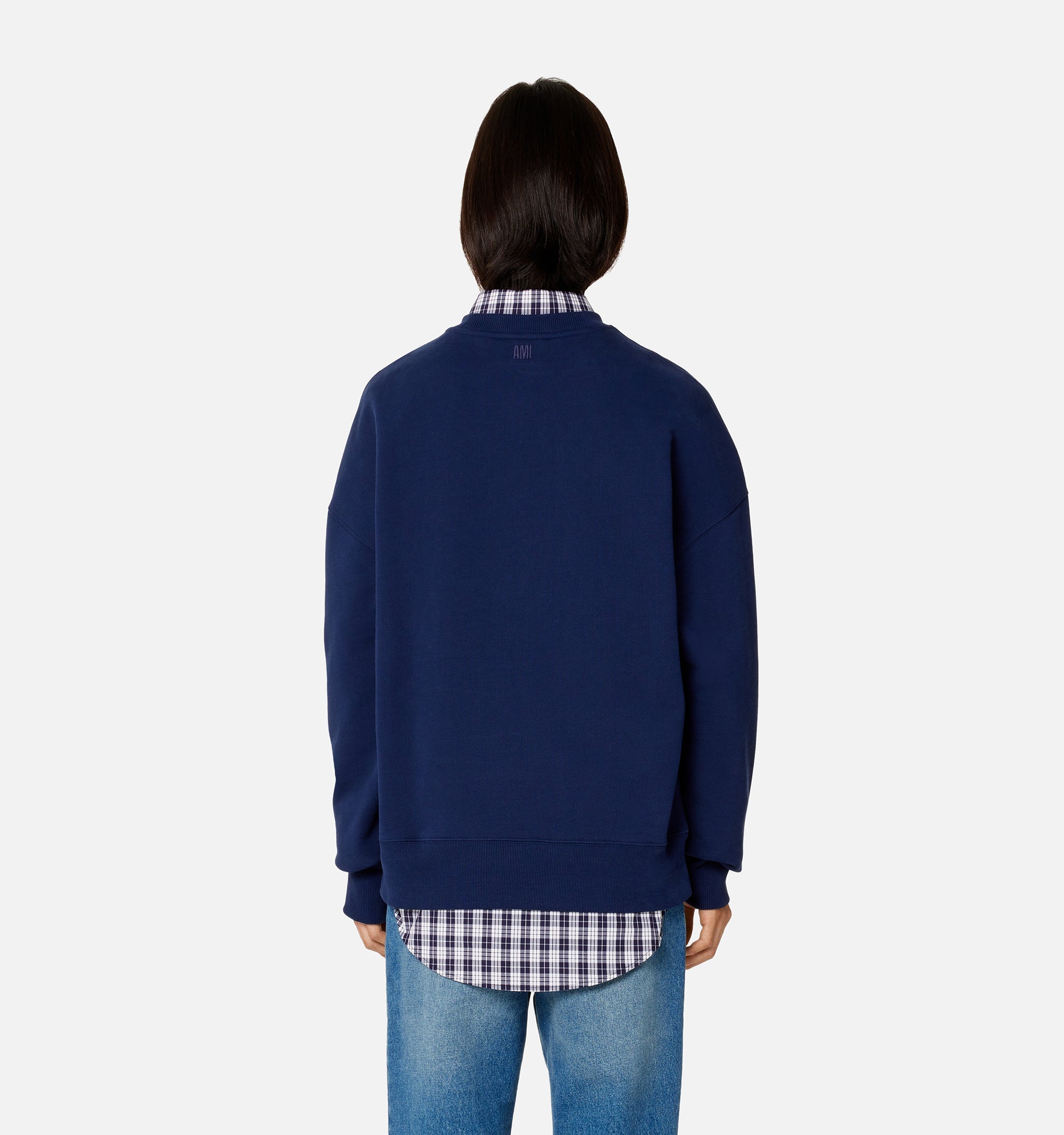 Sweatshirt Ami Paris à col rond - Nautic Blue
