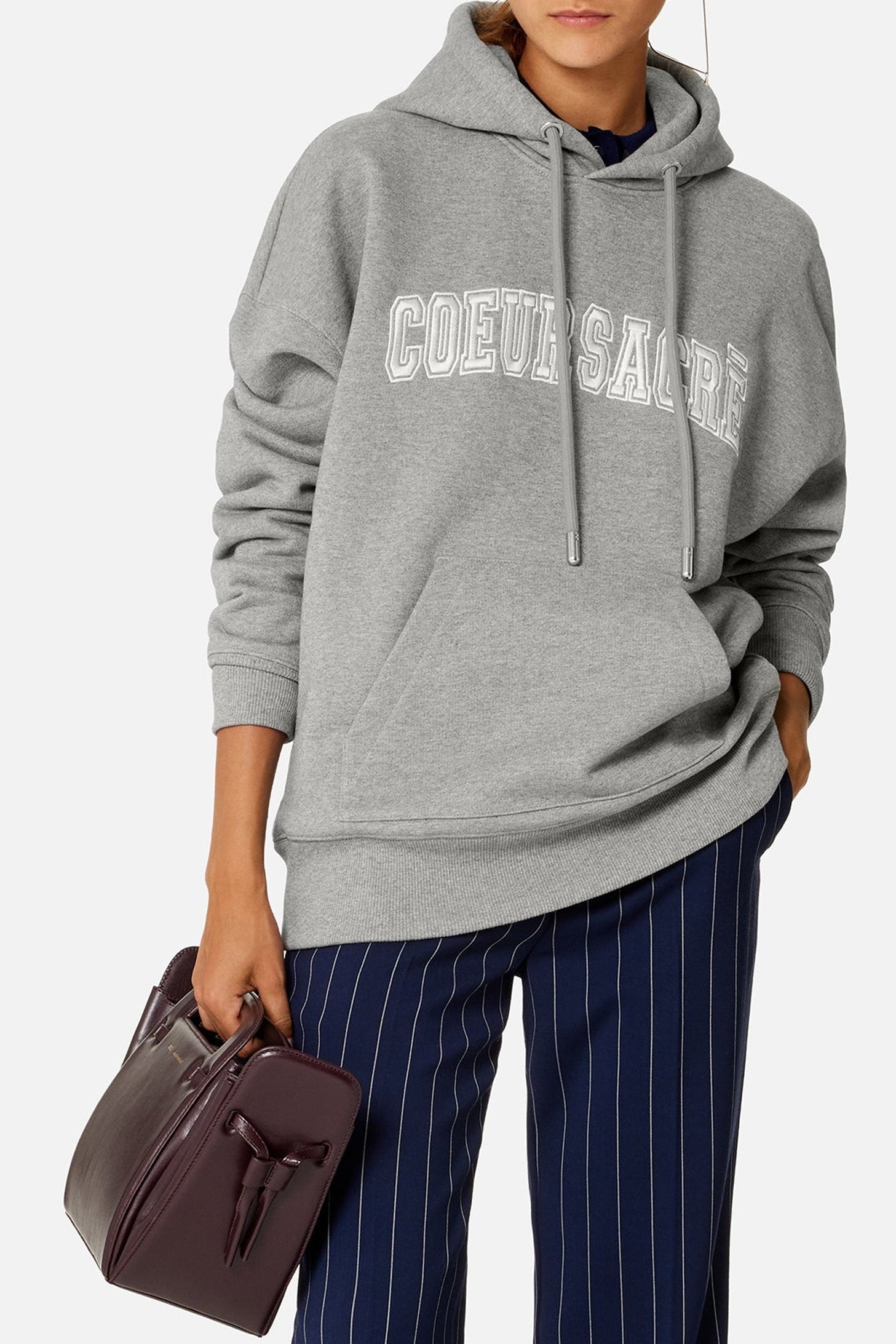 Sweat à capuche Cœur Sacré - Heather Grey