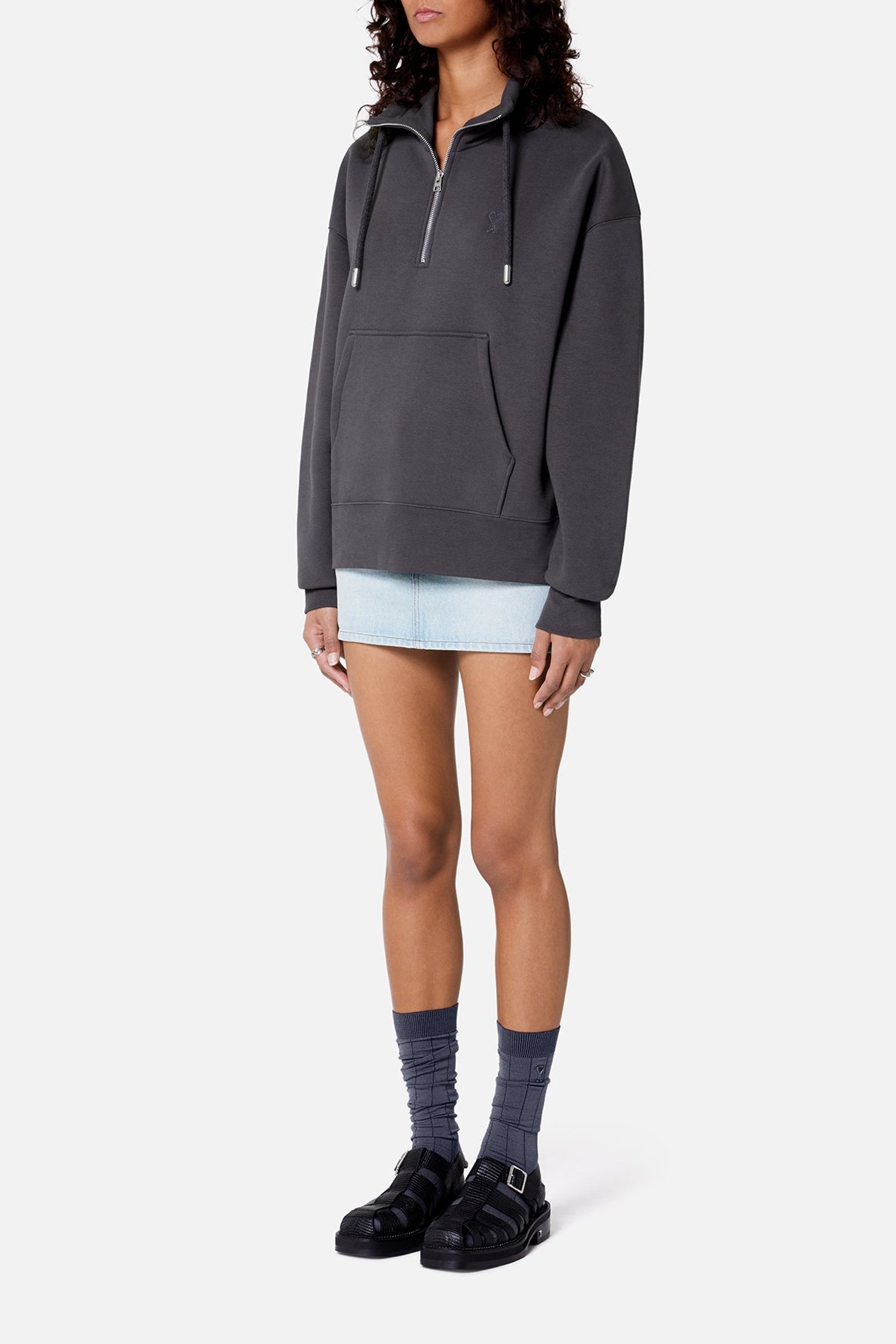Sweatshirt Ami de Cœur zippé - Stone Grey