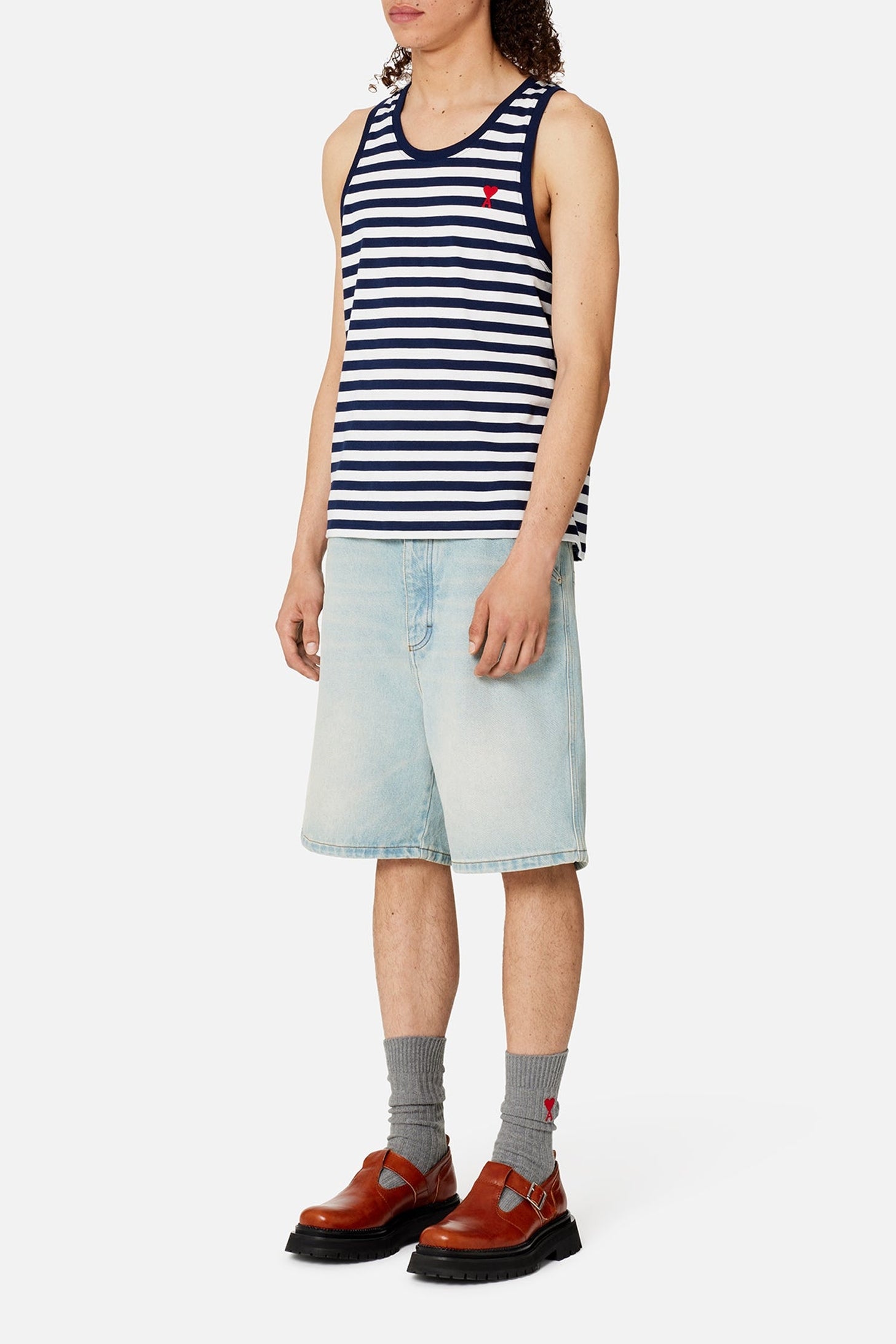 Débardeur Ami de Cœur à rayures - Nautic Blue & Natural White