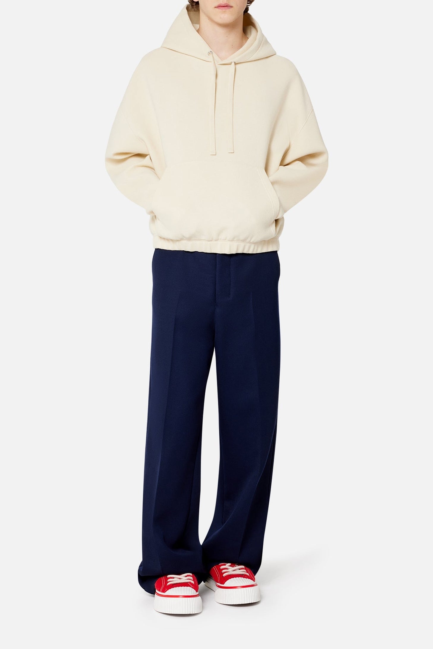 Pantalon large en laine - Nautic Blue