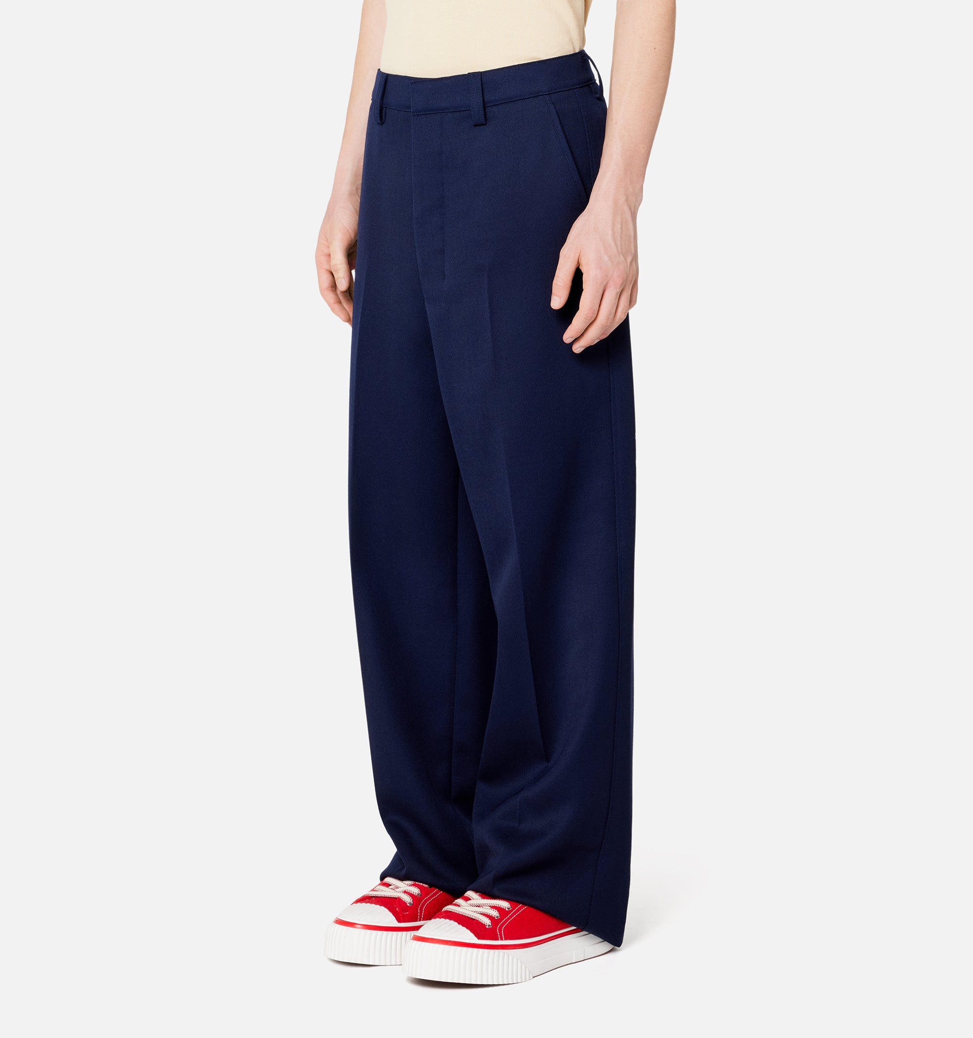 Pantalon large en laine - Nautic Blue