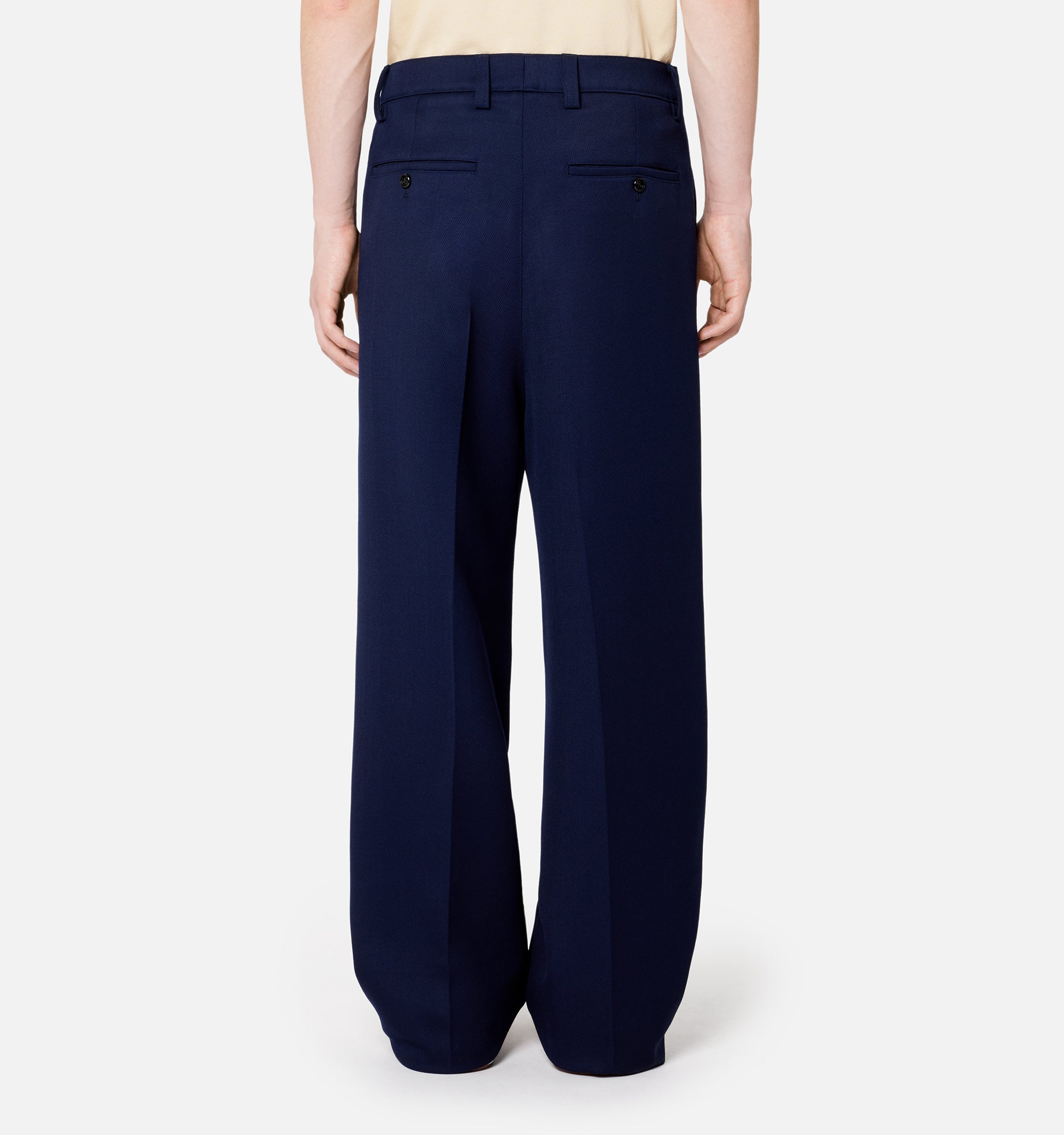 Pantalon large en laine - Nautic Blue