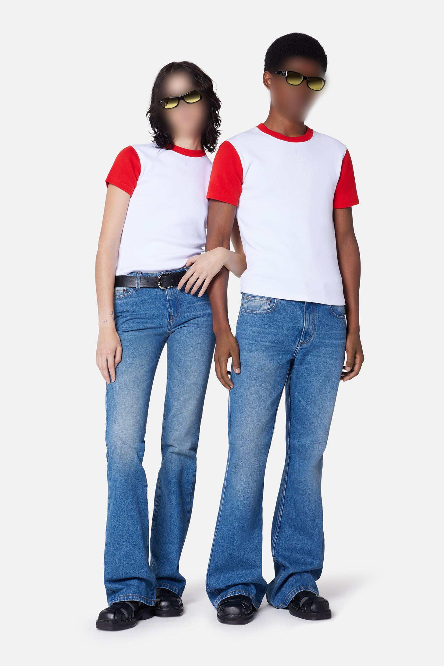 T-shirt Ami de Cœur avec logo brodé - White & Scarlet Red