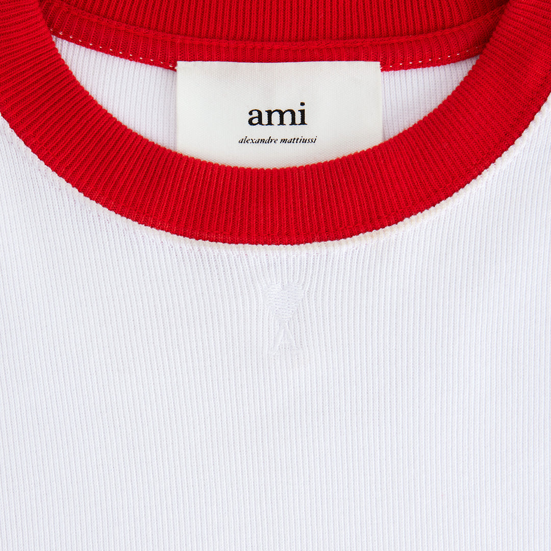 T-shirt Ami de Cœur avec logo brodé - White & Scarlet Red