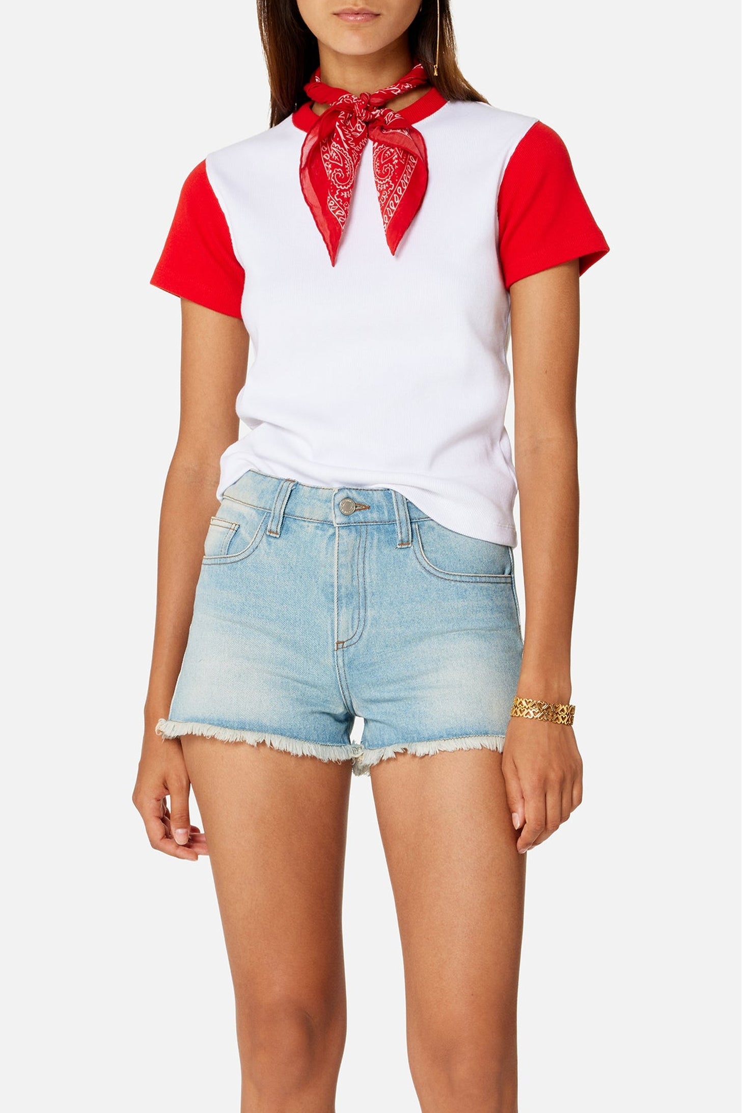 T-shirt Ami de Cœur avec logo brodé - White & Scarlet Red