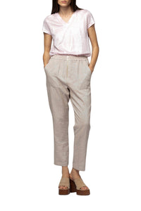 Pantalon Bedra droit en lin lurex - Dune