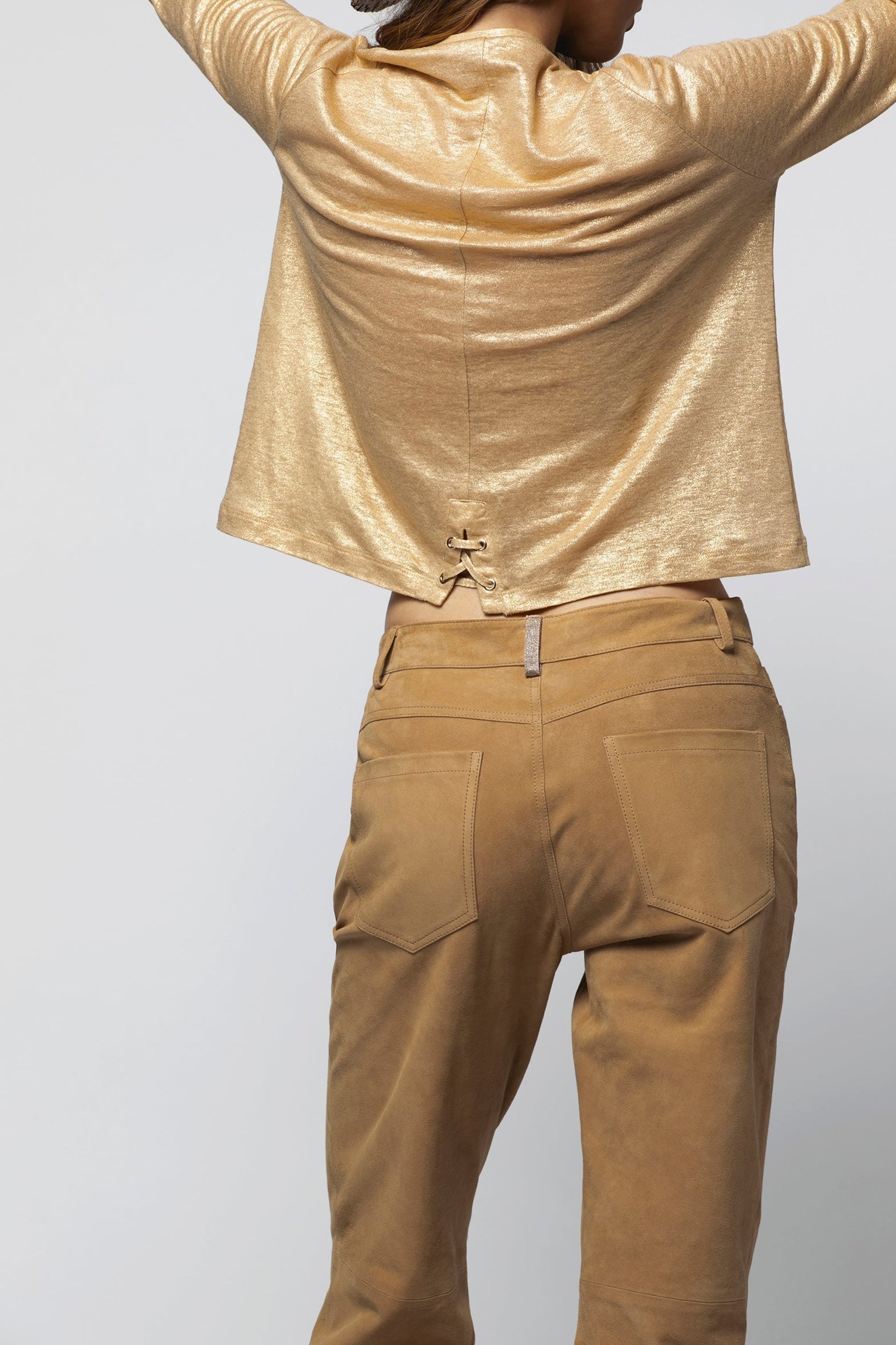 1 QTY RELIQUAT ST 100% QTY VENDU 1/1 PANTALON EN CUIR VELOURS