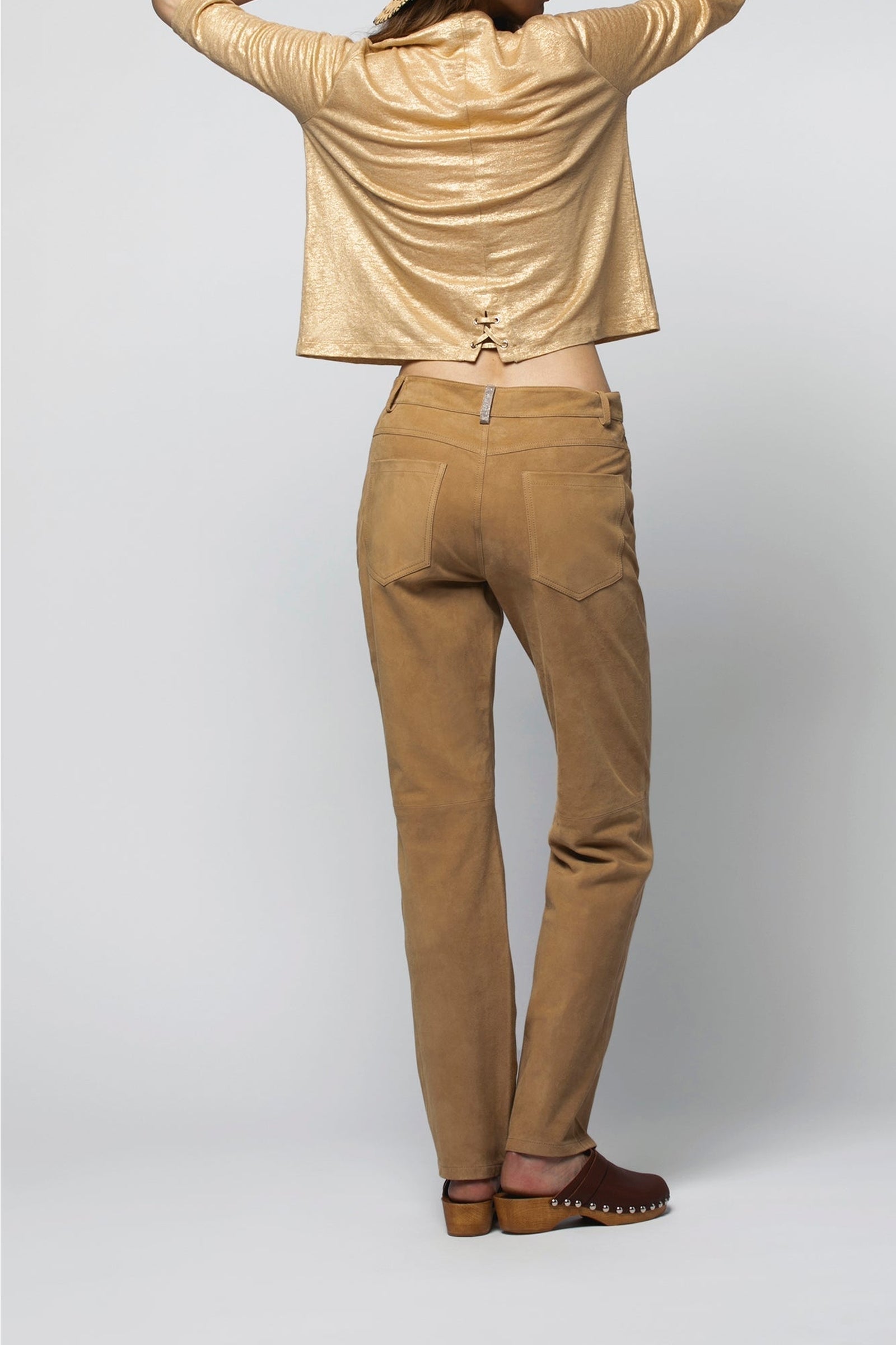 1 QTY RELIQUAT ST 100% QTY VENDU 1/1 PANTALON EN CUIR VELOURS