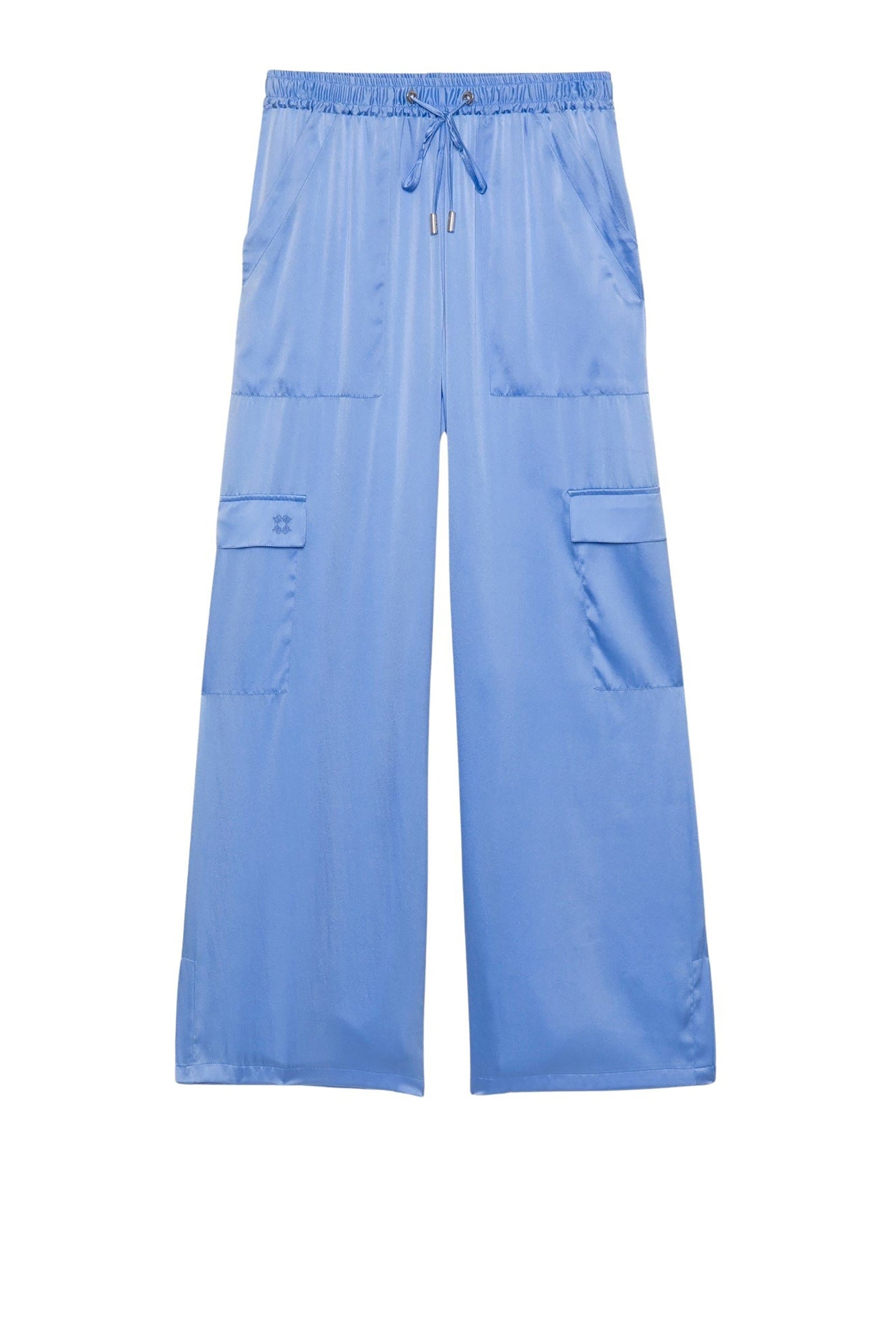 Pantalon Bowen cargo en soie - Ciel