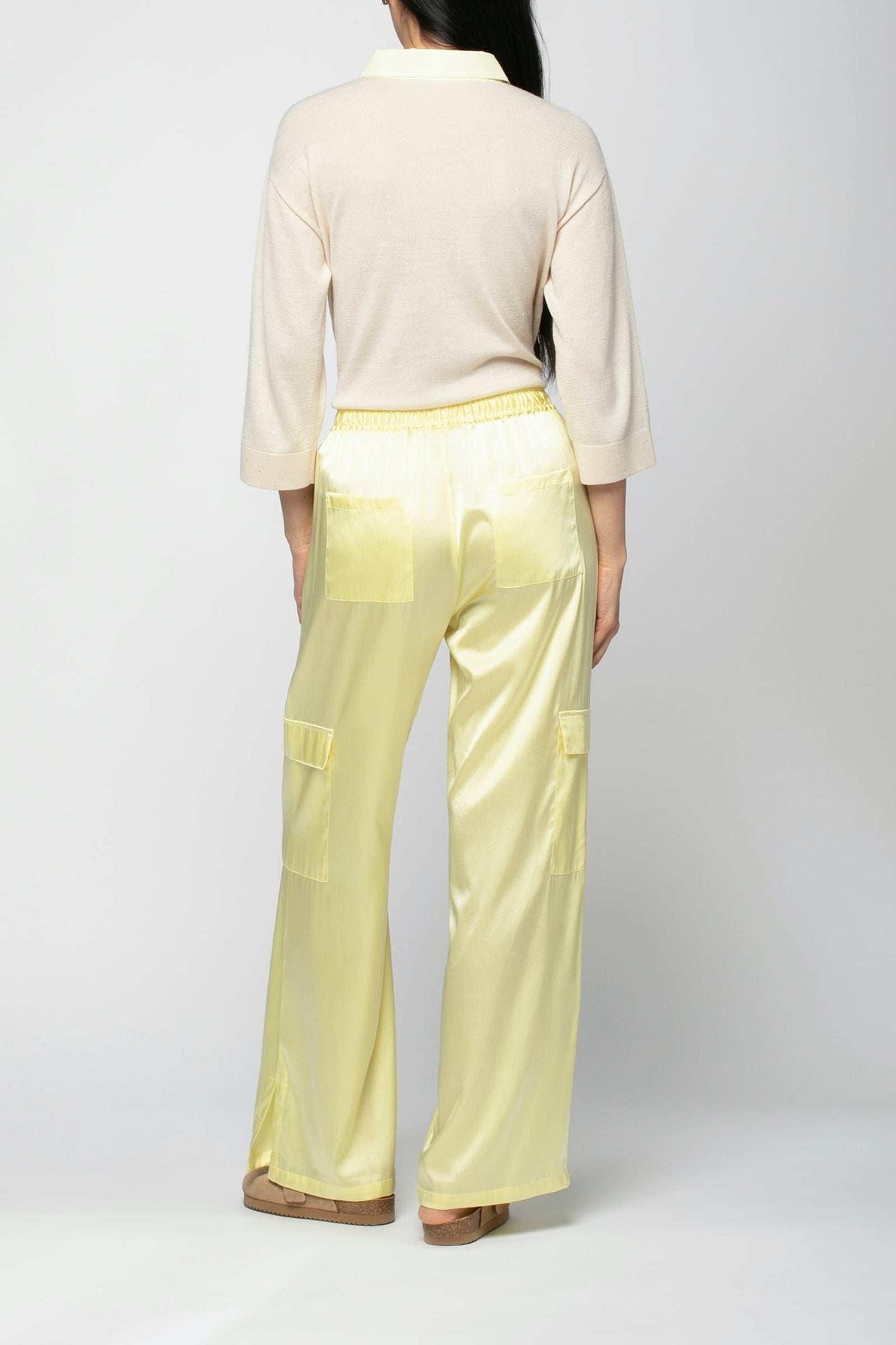 Pantalon Bowen cargo en soie - Limonade