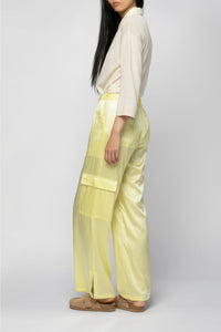 Pantalon Bowen cargo en soie - Limonade