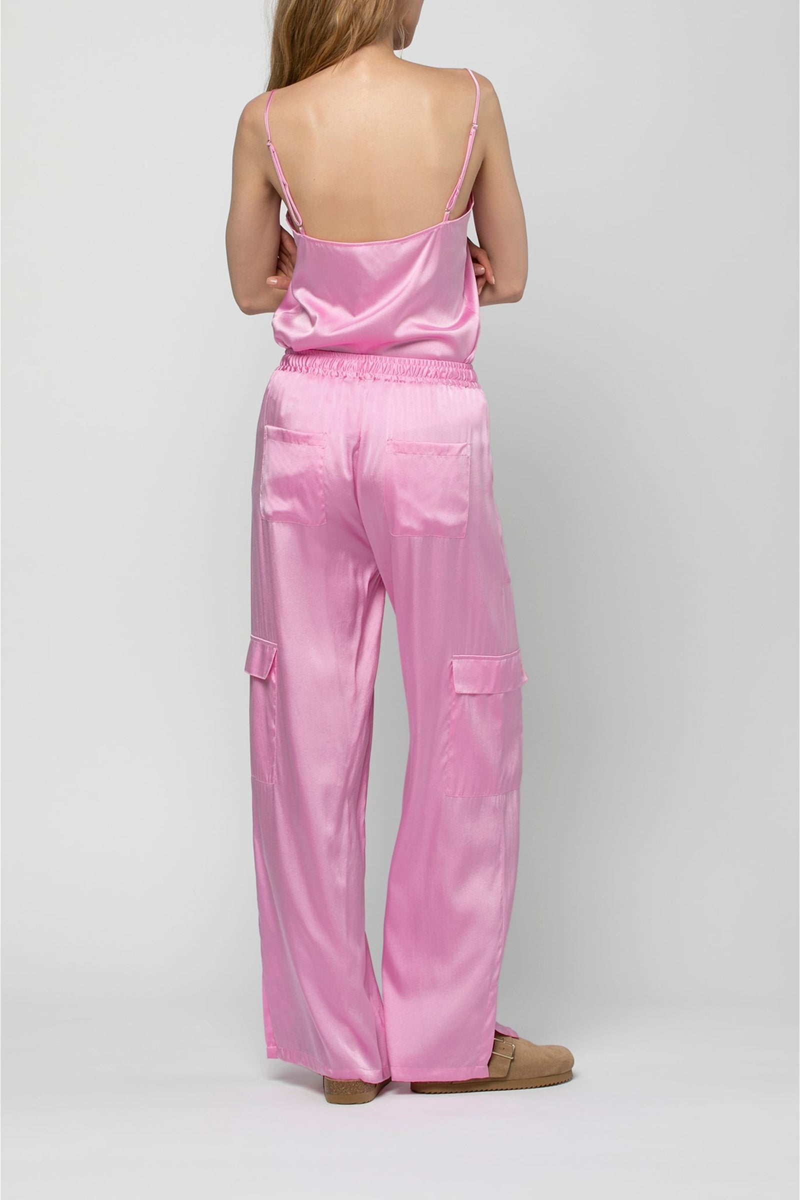 Pantalon Bowen cargo en soie - Pink
