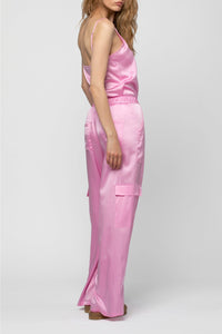 Pantalon Bowen cargo en soie - Pink