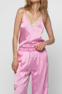 Pantalon Bowen cargo en soie - Pink