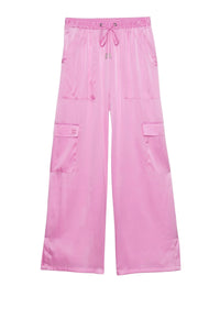 Pantalon Bowen cargo en soie - Pink