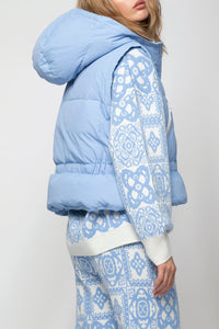 Diala short sleeveless down jacket - Light Ciel