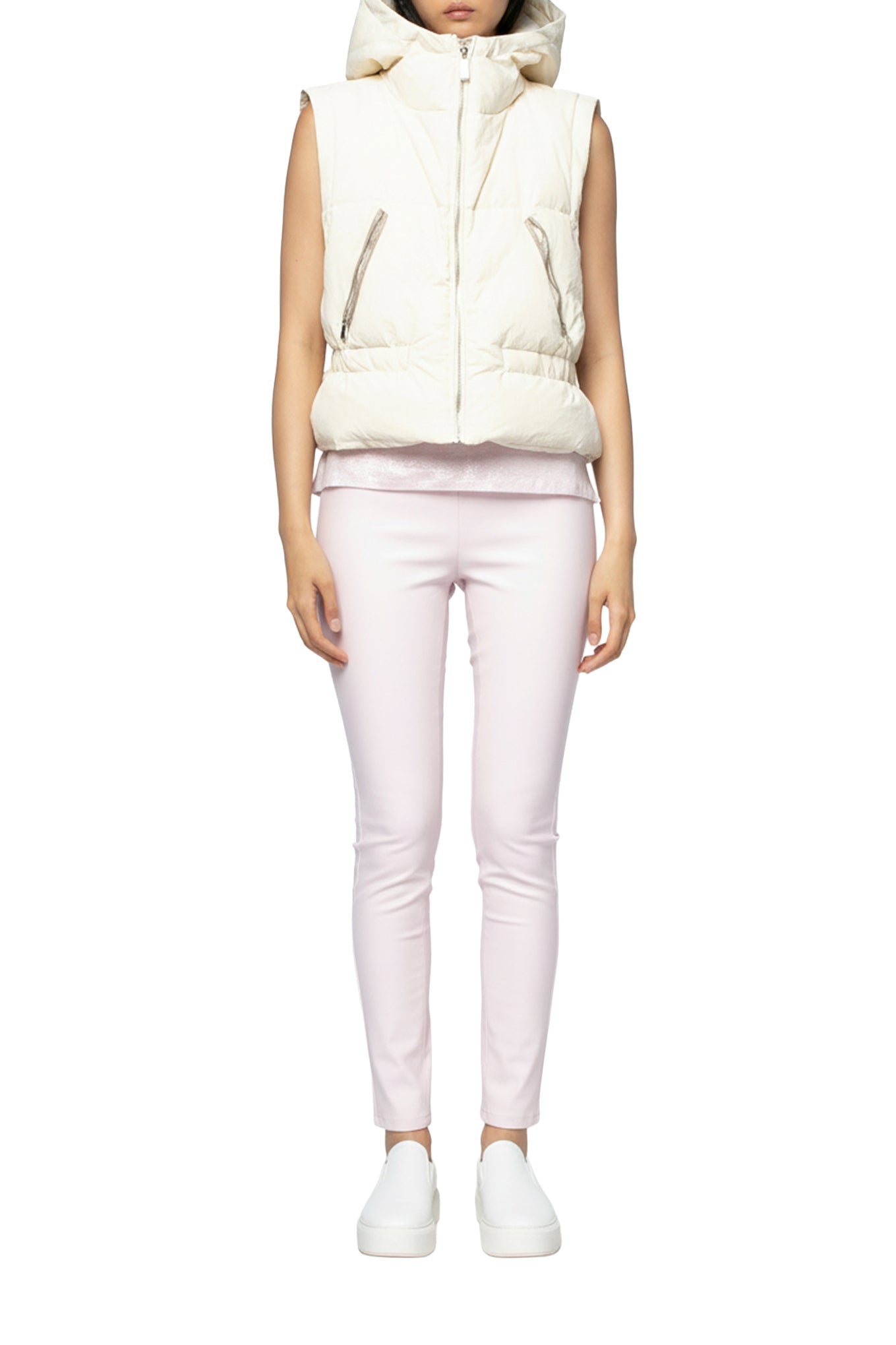 Diala short sleeveless down jacket - Linen