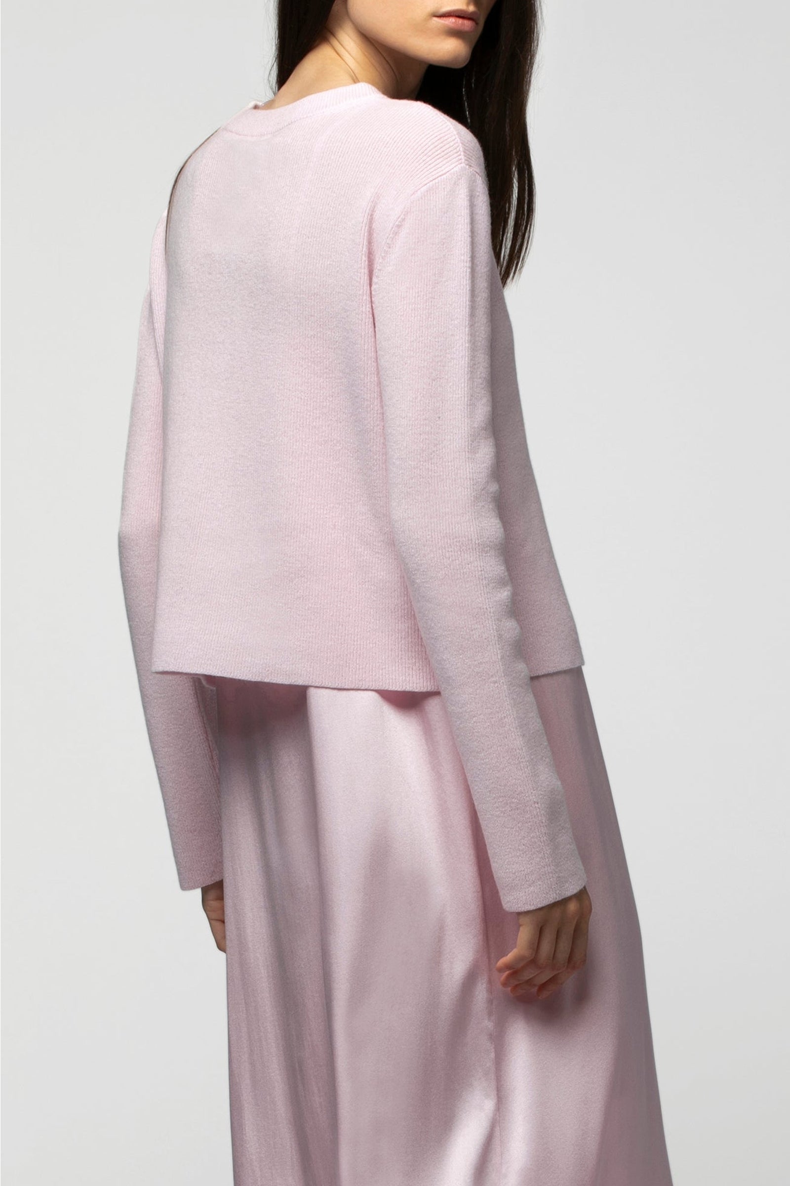 Gimmy cashmere cardigan with lacing - Baby Pink