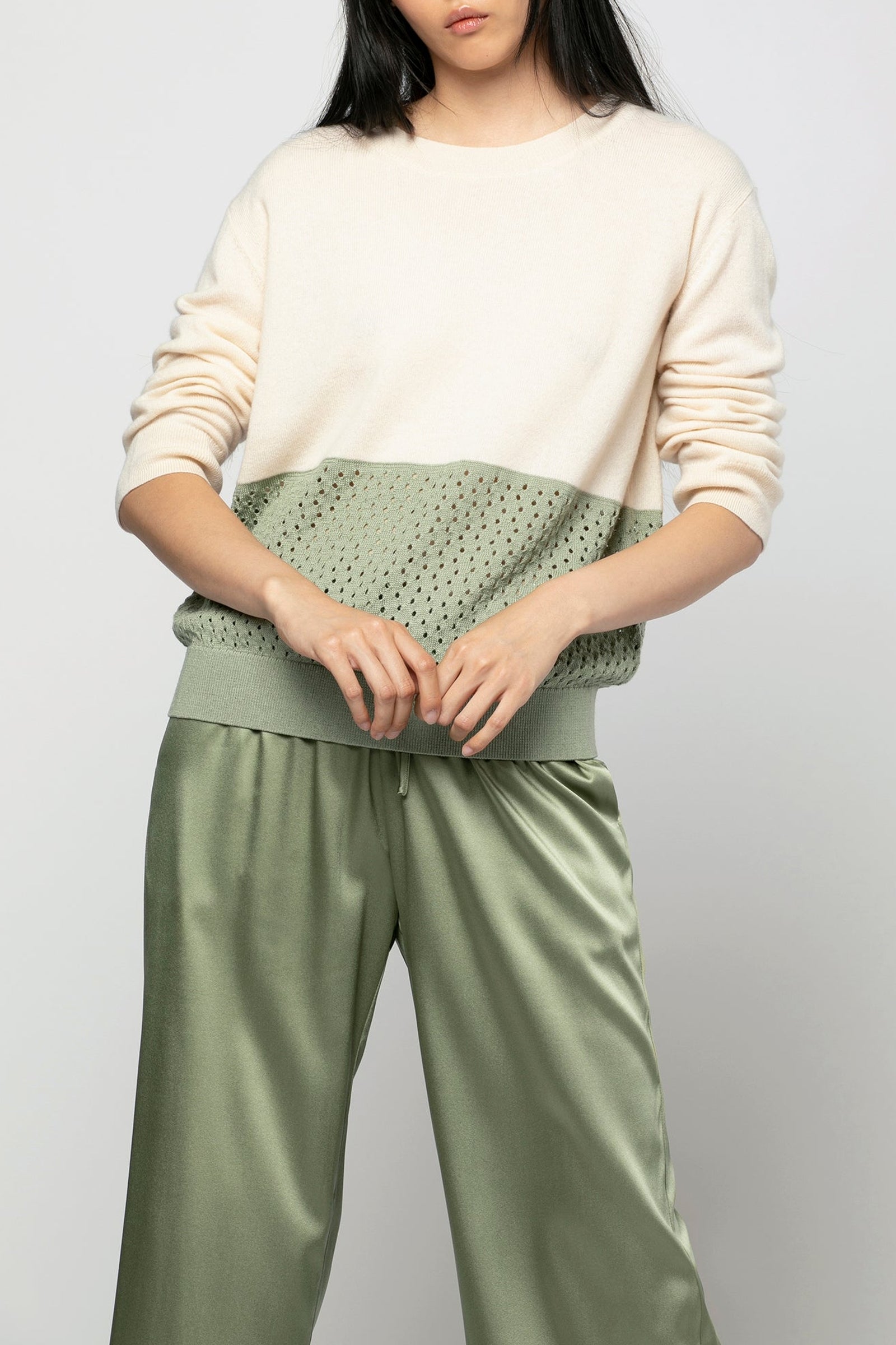 Pacha two-ply wool and cashmere jumper - Almond