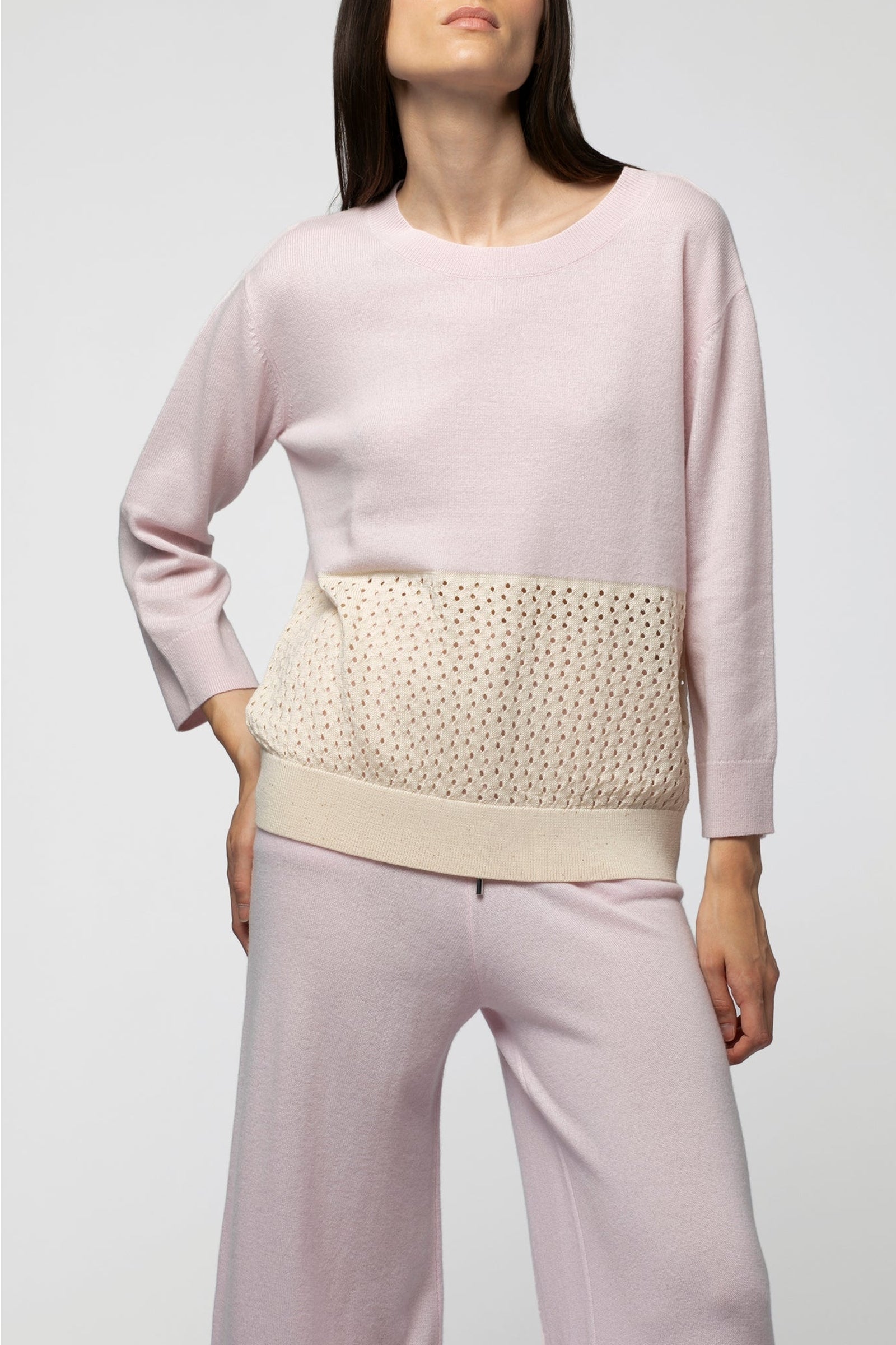 Pacha two-ply wool and cashmere jumper - Baby Pink