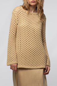 Perine openwork jumper in wool and cashmere - Dune