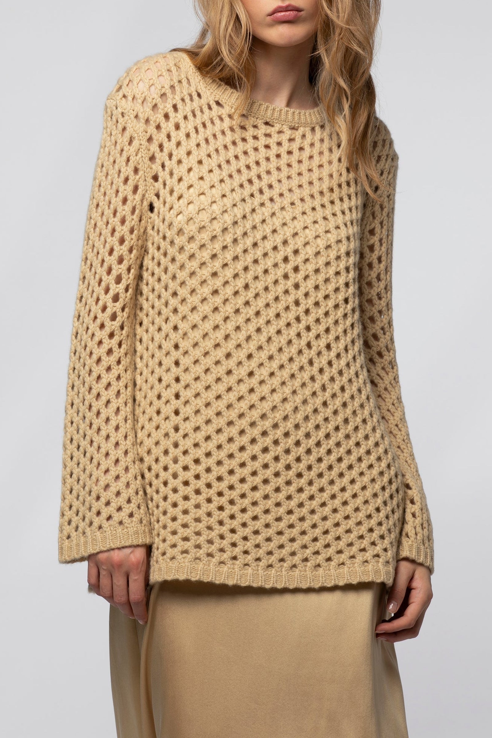 Perine openwork jumper in wool and cashmere - Dune