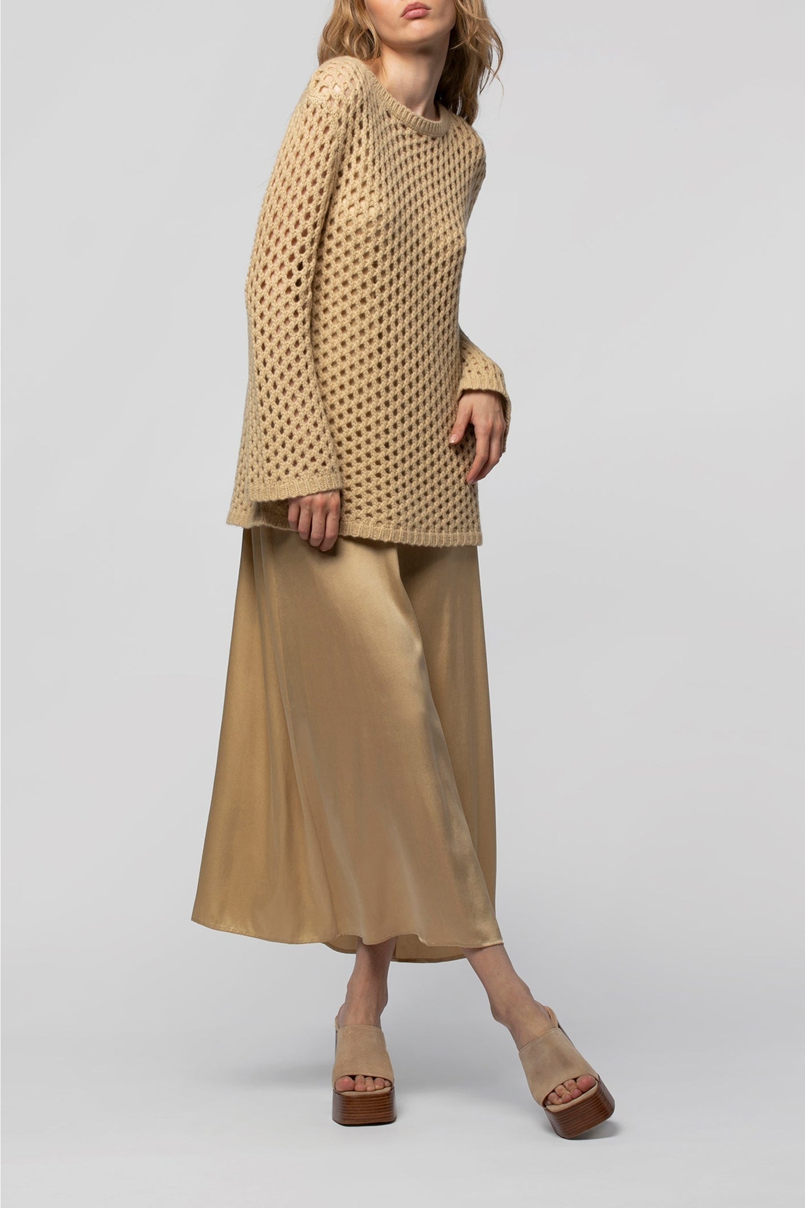 Perine openwork jumper in wool and cashmere - Dune