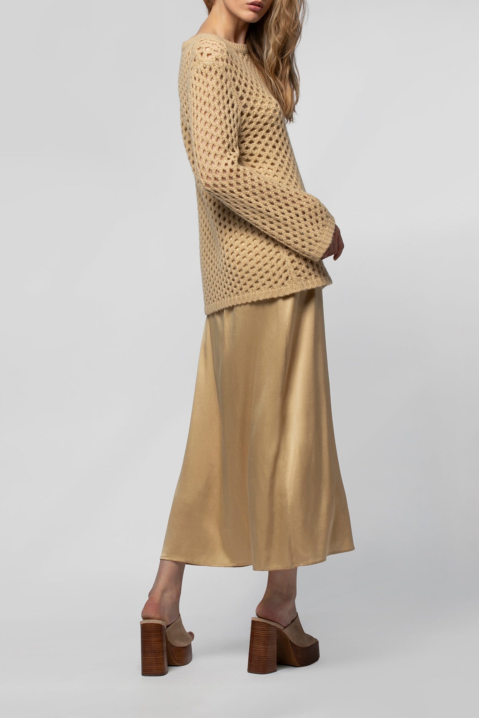 Perine openwork jumper in wool and cashmere - Dune