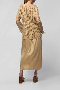 Perine openwork jumper in wool and cashmere - Dune