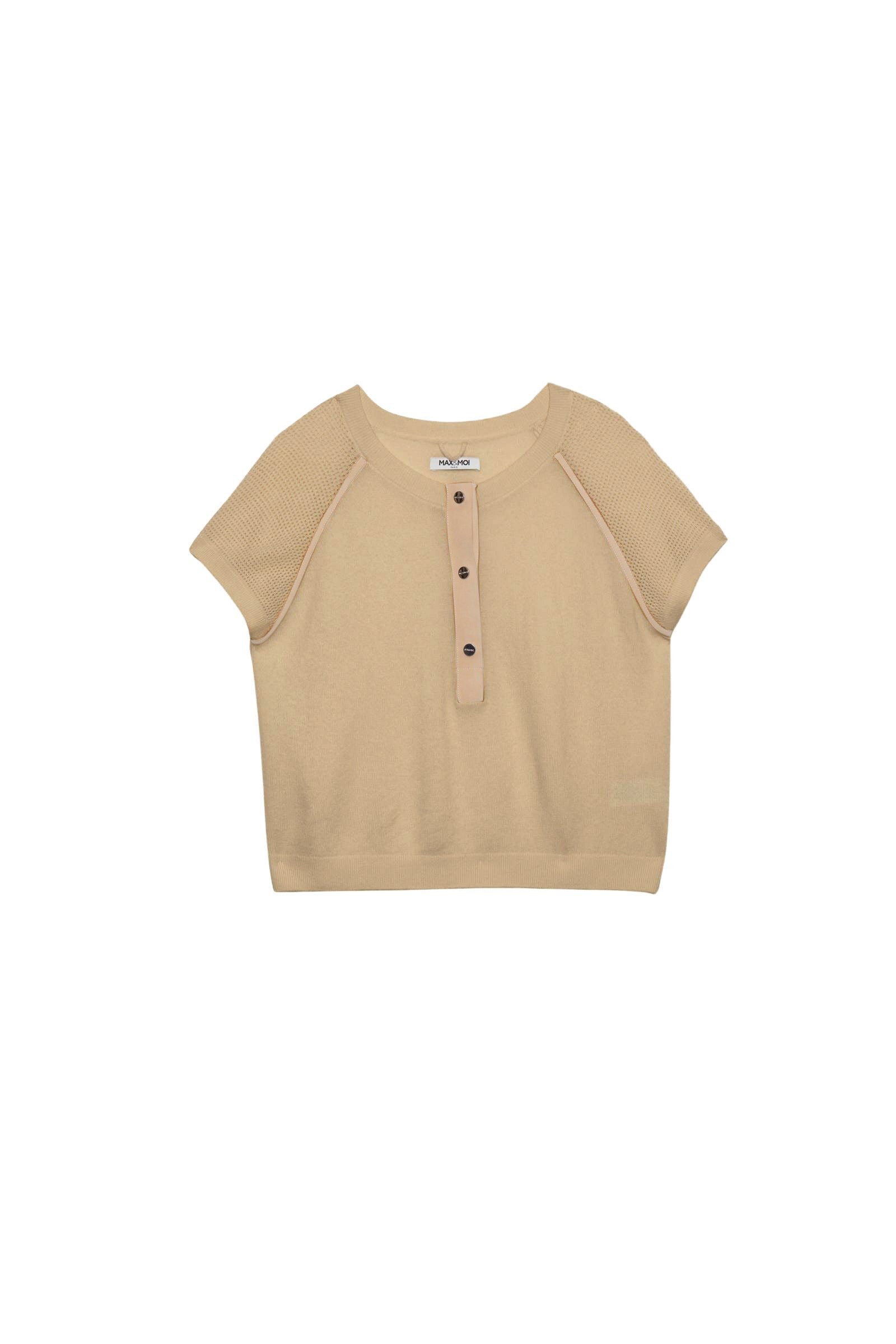 Priska wool and cashmere short-sleeve jumper - Dune