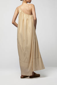 Ramiza asymmetrical dress with leather details - Linen