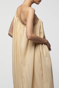 Ramiza asymmetrical dress with leather details - Linen