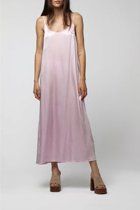 Long silk Ranga dress - Baby Pink