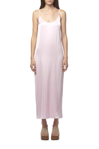 Long silk Ranga dress - Baby Pink