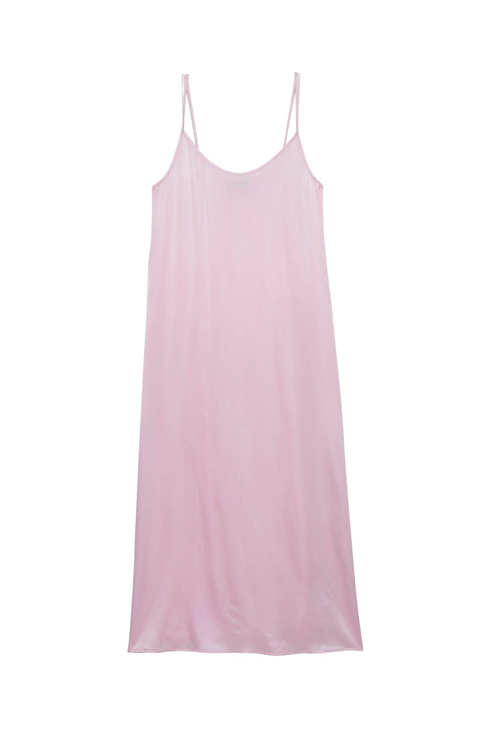 Long silk Ranga dress - Baby Pink