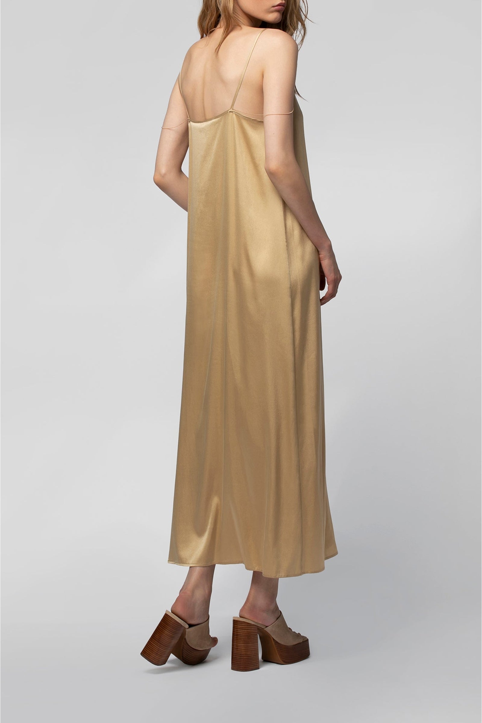 Long silk Ranga dress - Dune