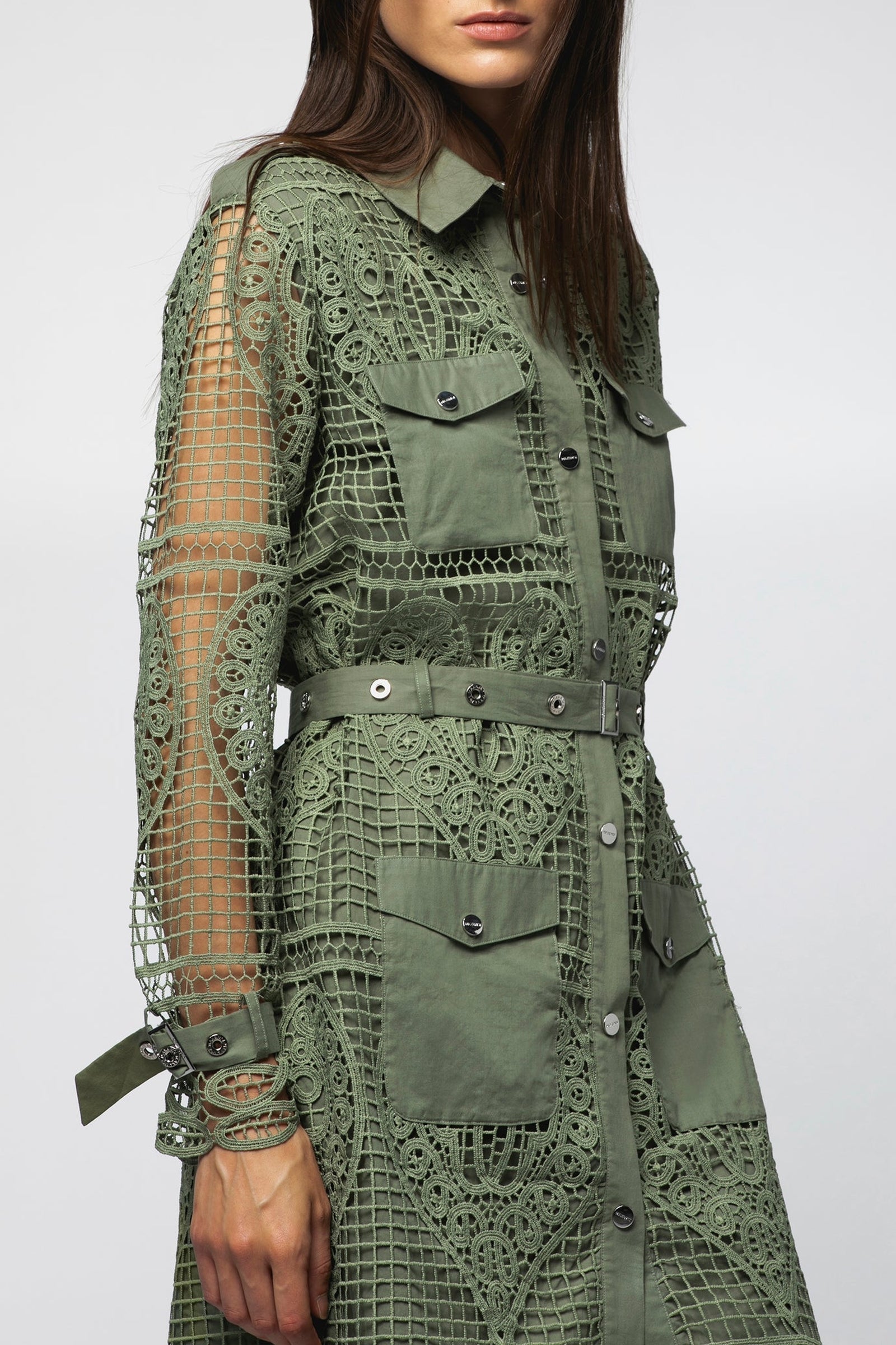 Roxa shirt dress, broderie anglaise - Almond