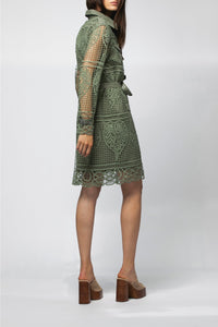 Roxa shirt dress, broderie anglaise - Almond