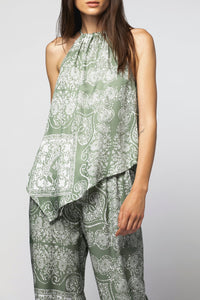 Tahani chain neckline top - Amande White