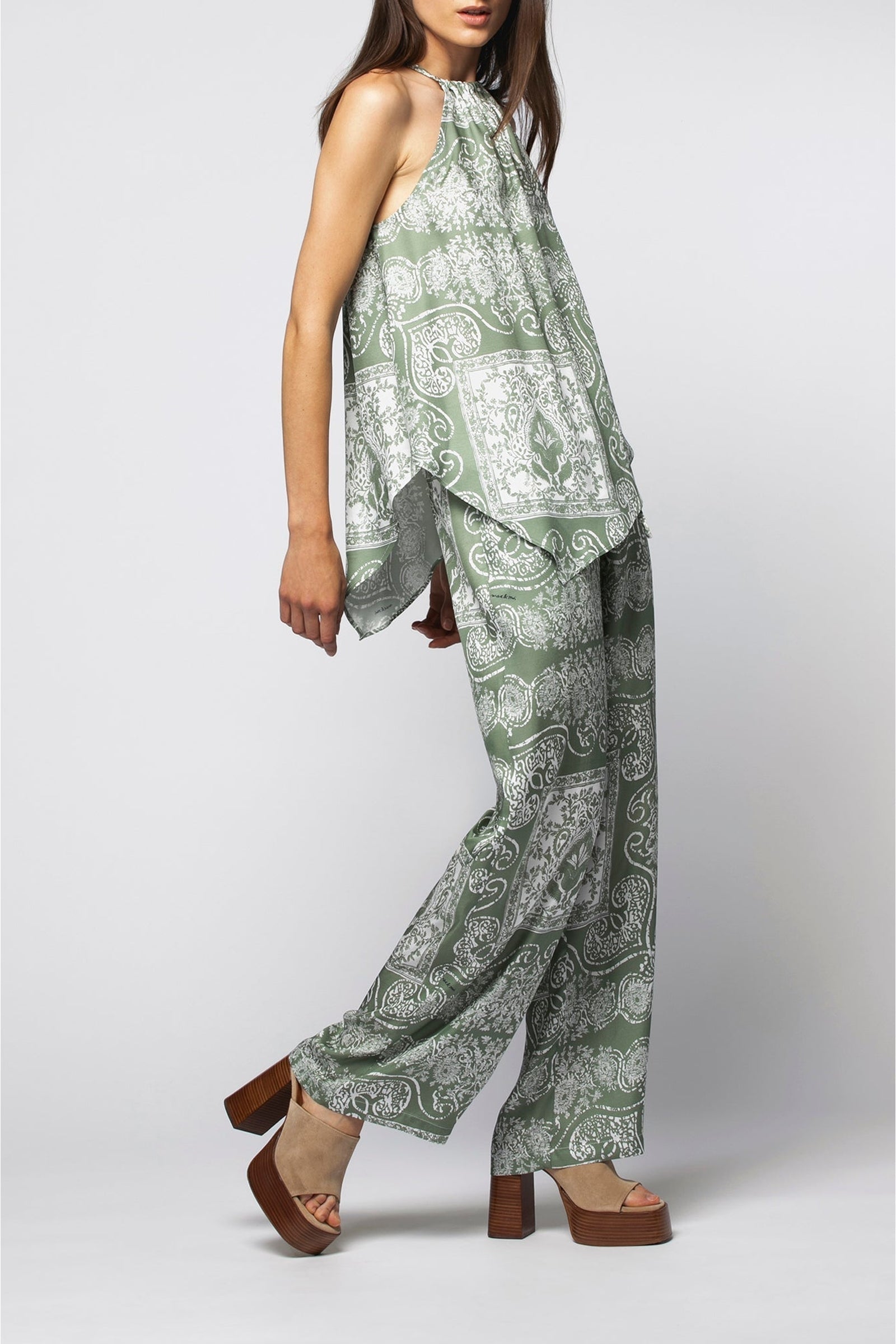 Tahani chain neckline top - Amande White