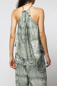 Tahani chain neckline top - Amande White