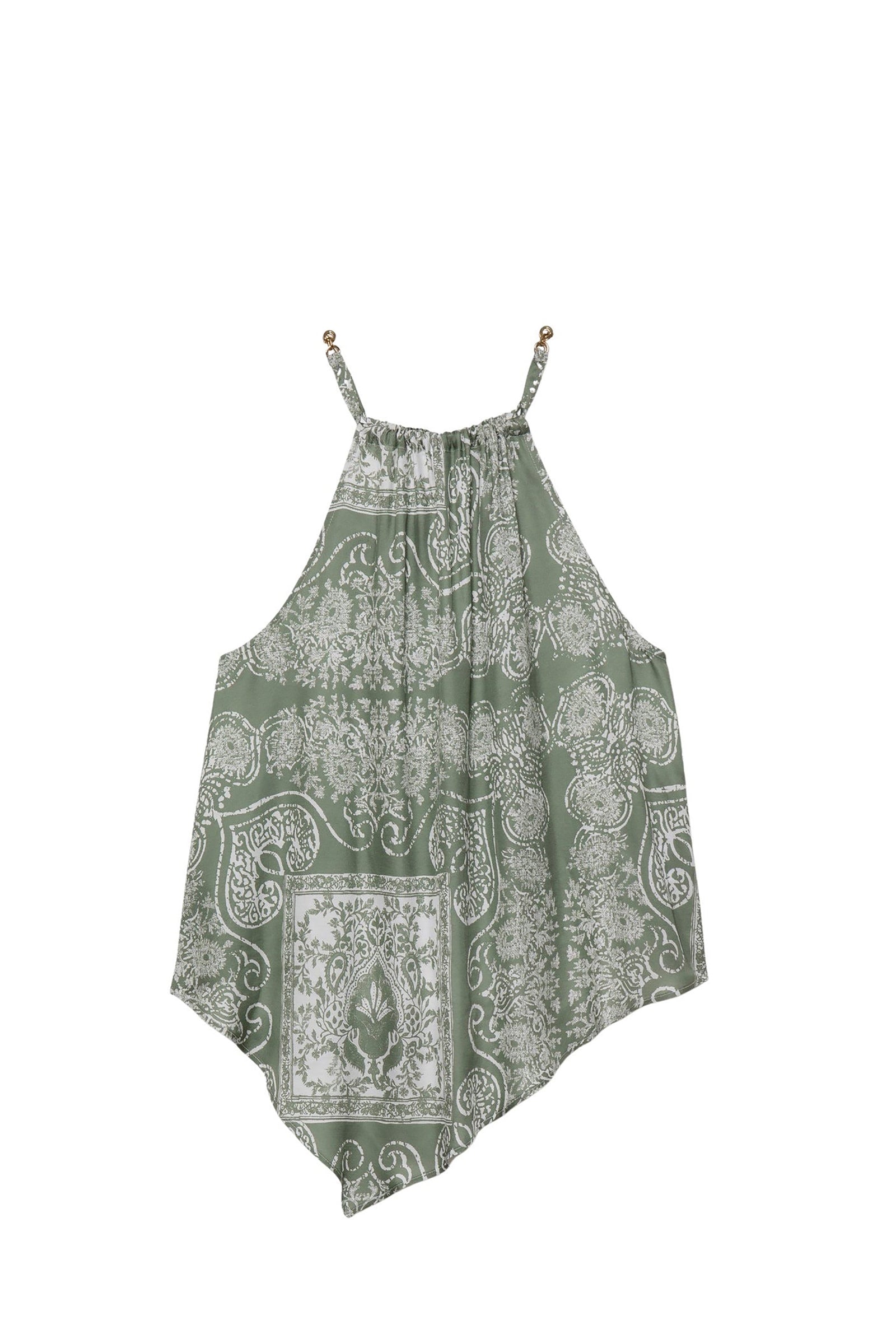 Tahani chain neckline top - Amande White