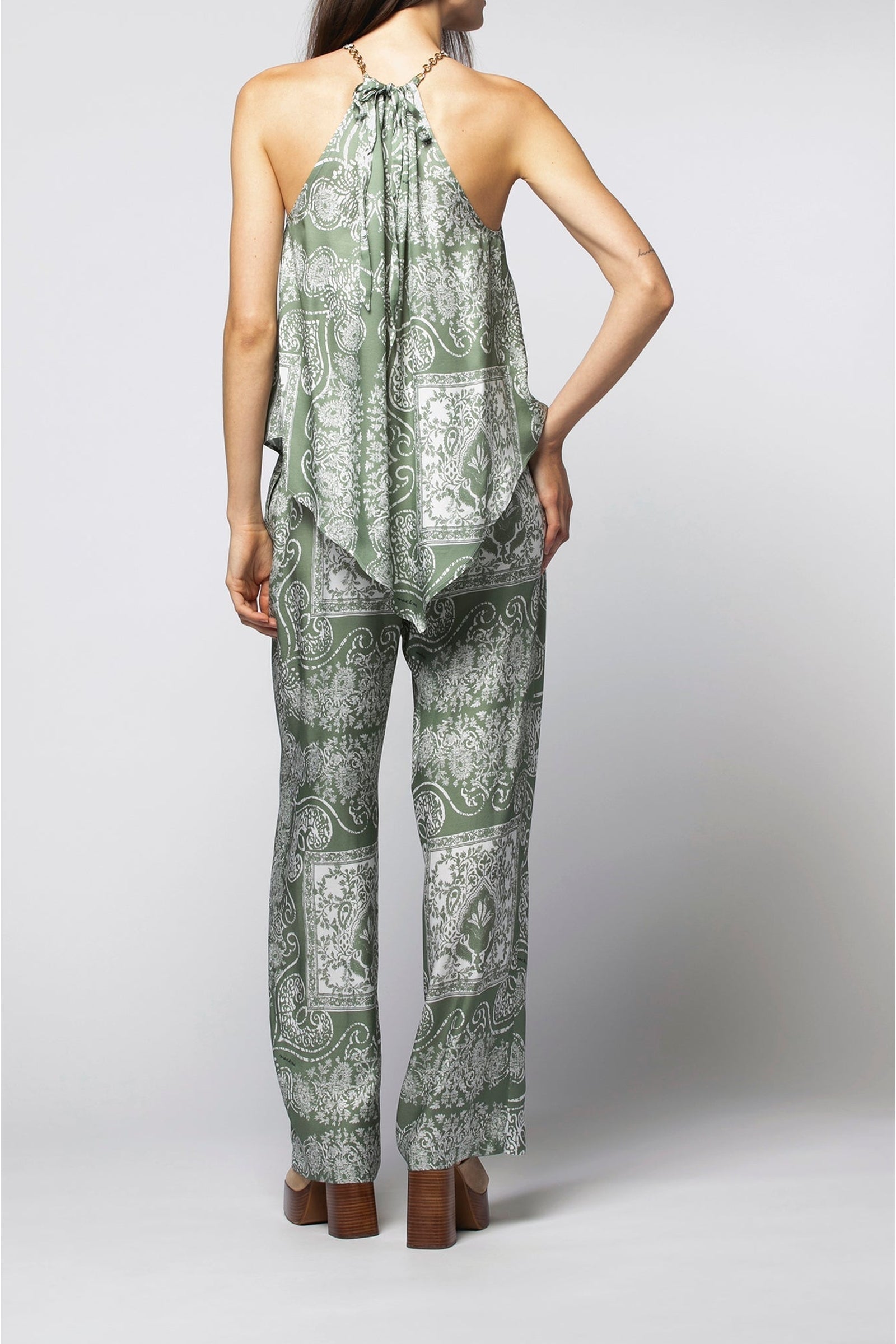 Tahani chain neckline top - Amande White