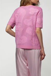 Tama embroidered wool hearts top - Pink