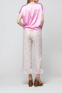 Top Telya noue en soie - Pink