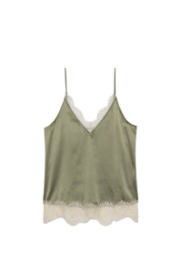 Tia silk and lace camisole - Almond