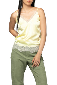Tia silk and lace camisole - Lemonade
