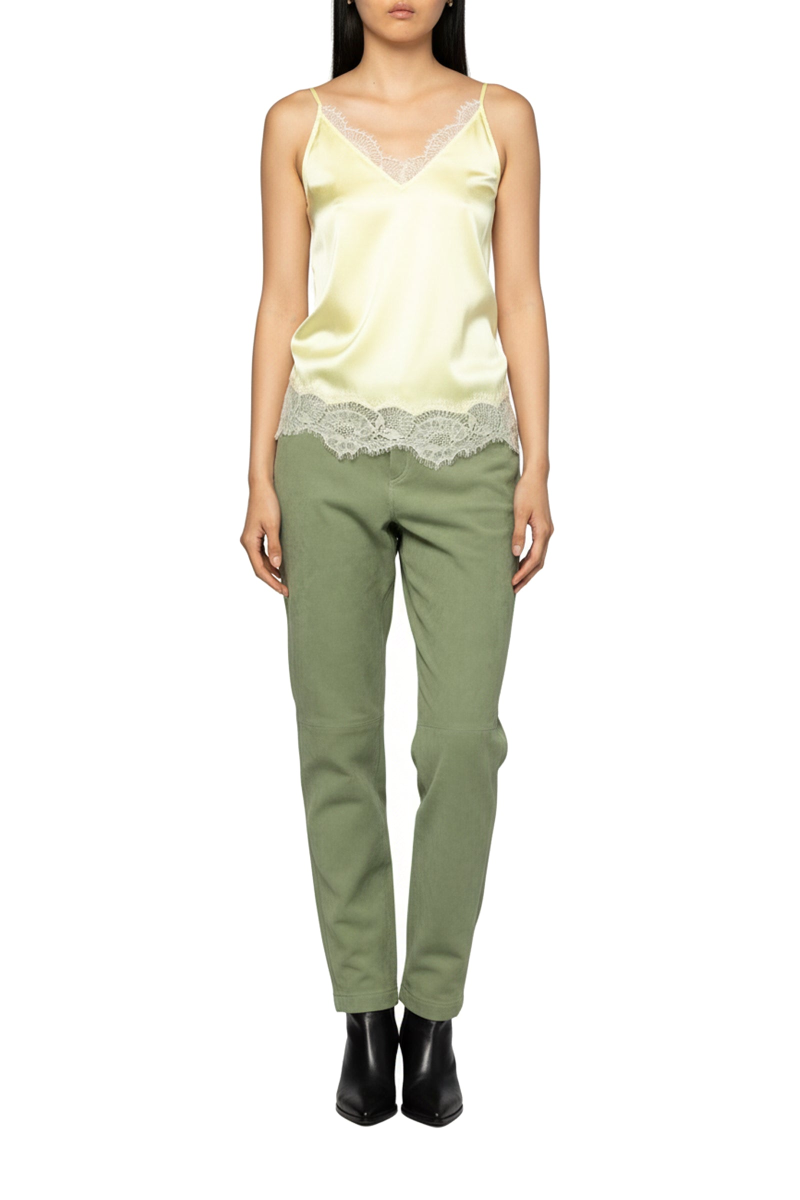 Tia silk and lace camisole - Lemonade