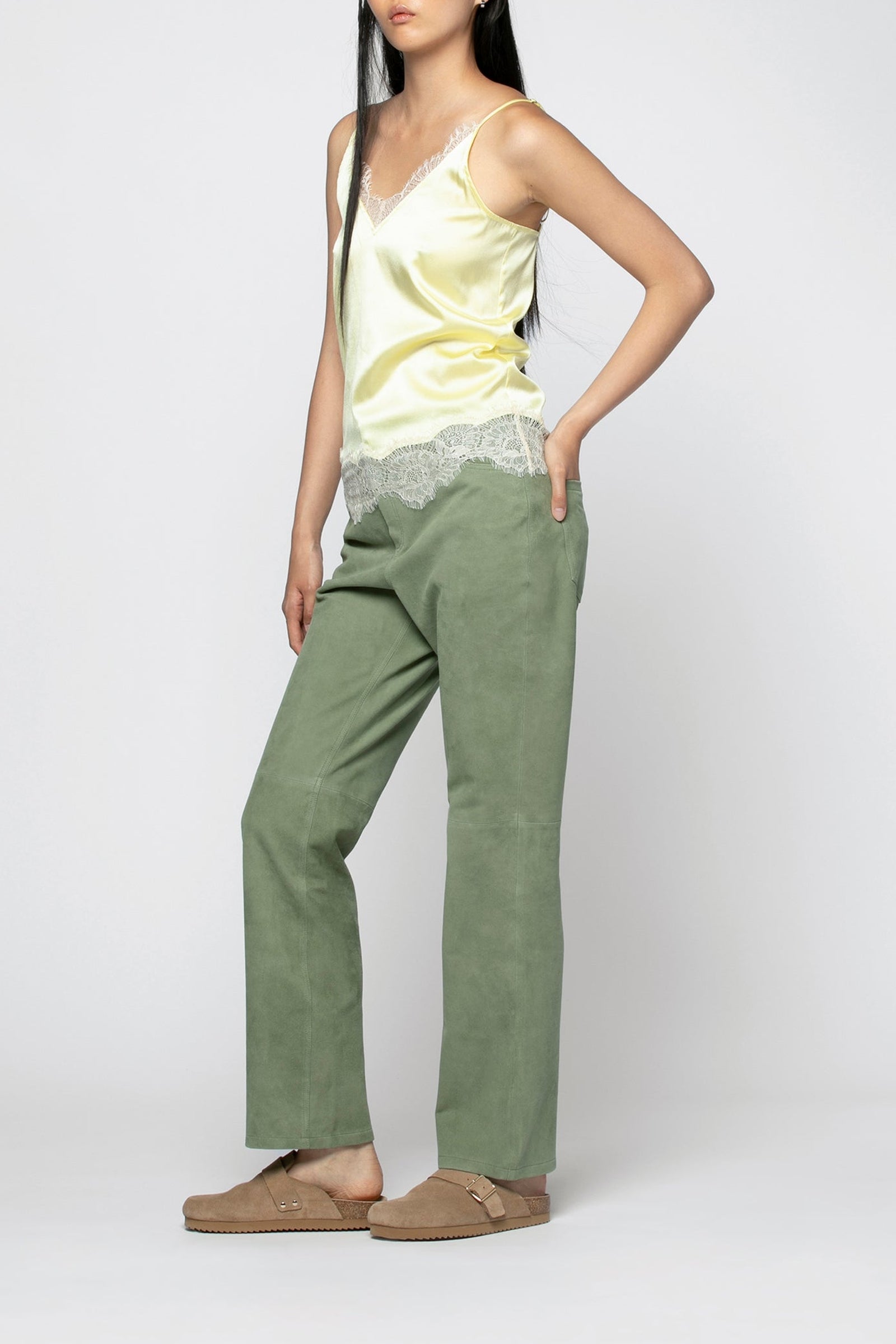 Tia silk and lace camisole - Lemonade